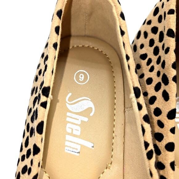 Sheln 9 Women's Flat Shoes Brown Cheetah Print Closed Toe - Picture 5 of 6